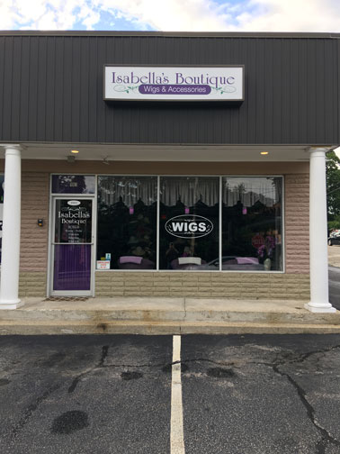 The front of Isabella's Boutique a Rhode Island wig store.